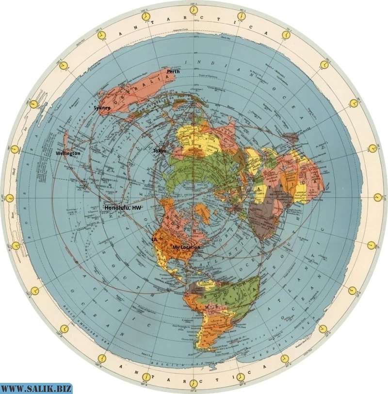 Реальная карта плоской земли
