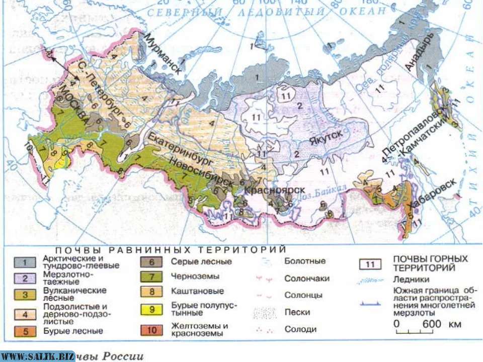 Карта грунтов россии