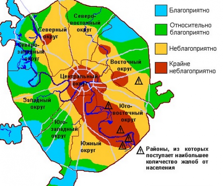 Экологические проблемы подмосковья карта