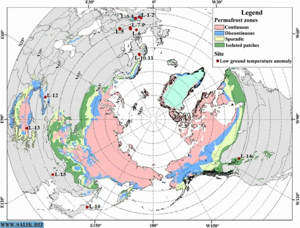 Карта вечной мерзлоты